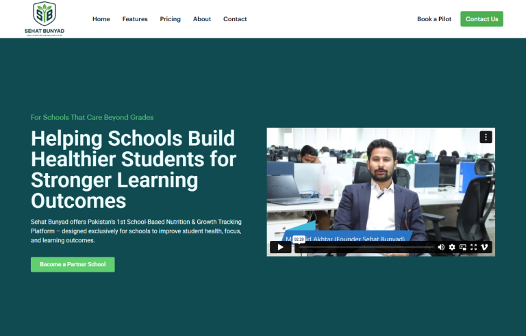 Sehat Bunyad – School Children Health Program.